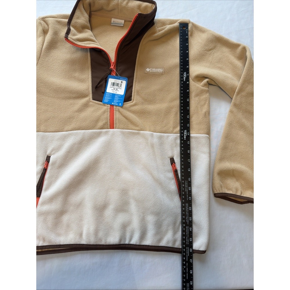 Columbia Sequoia Grove Jacket Men's Canoe Dark Stone Fleece Half Zip JAX315 SzM - Picture 6 of 7